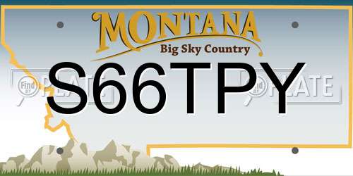 S66TPY Montana License Plate