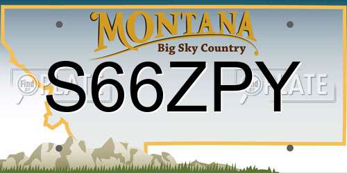 S66ZPY Montana License Plate