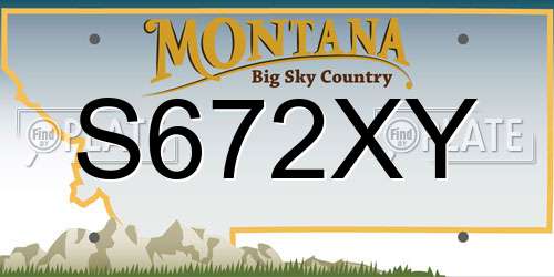 S672XY Montana License Plate