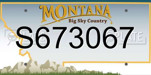 S673067 Montana License Plate
