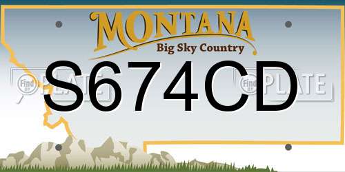 S674CD Montana License Plate