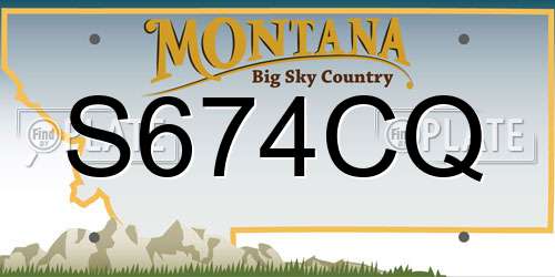 S674CQ Montana License Plate