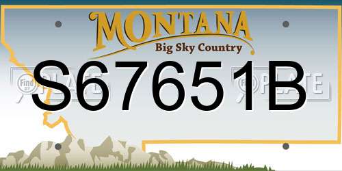 S67651B Montana License Plate