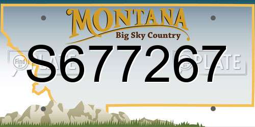 S677267 Montana License Plate