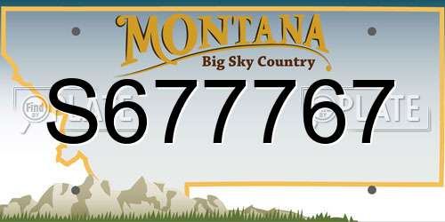 S677767 Montana License Plate