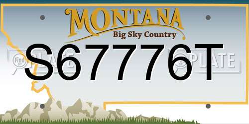S67776T Montana License Plate