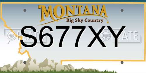 S677XY Montana License Plate