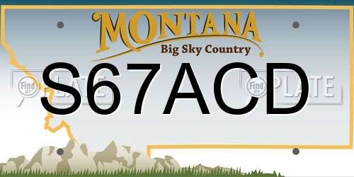S67ACD Montana License Plate