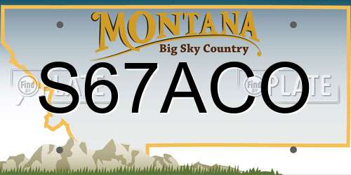 S67ACO Montana License Plate