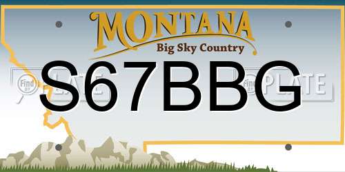 S67BBG Montana License Plate