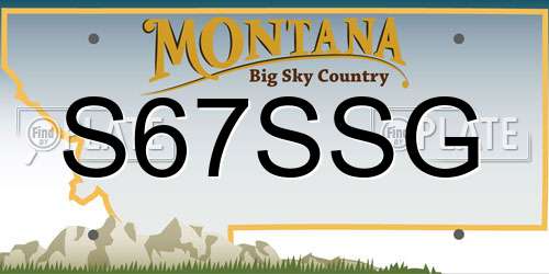 S67SSG Montana License Plate