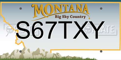 S67TXY Montana License Plate