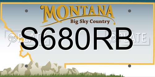 S680RB Montana License Plate