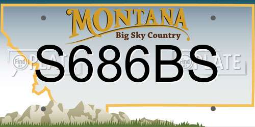 S686BS Montana License Plate