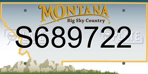 S689722 Montana License Plate
