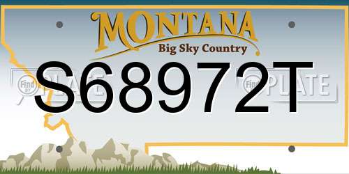 S68972T Montana License Plate