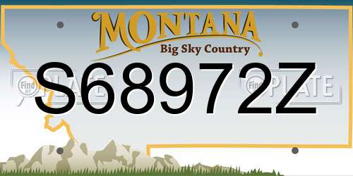 S68972Z Montana License Plate