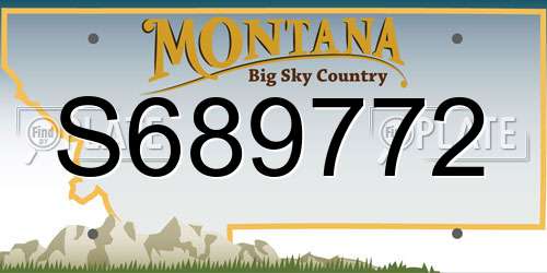 S689772 Montana License Plate