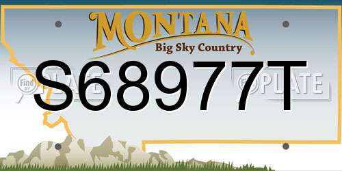 S68977T Montana License Plate