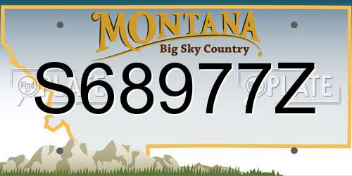 S68977Z Montana License Plate