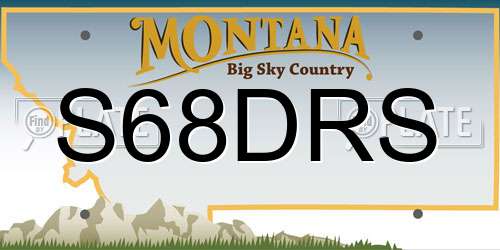 S68DRS Montana License Plate