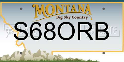 S68ORB Montana License Plate