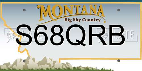 S68QRB Montana License Plate