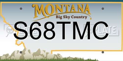 S68TMC Montana License Plate