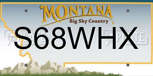 S68WHX Montana License Plate