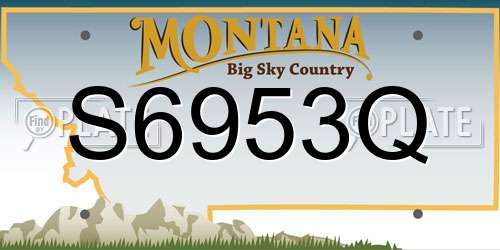 S6953Q Montana License Plate