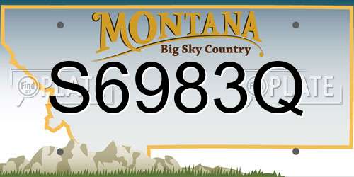 S6983Q Montana License Plate