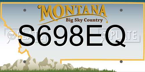 S698EQ Montana License Plate