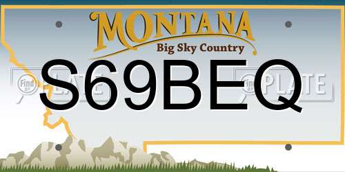 S69BEQ Montana License Plate