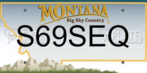 S69SEQ Montana License Plate