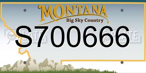 S700666 Montana License Plate