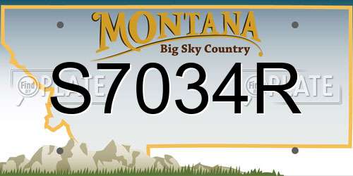S7034R Montana License Plate