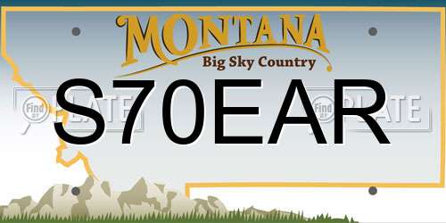 S70EAR Montana License Plate