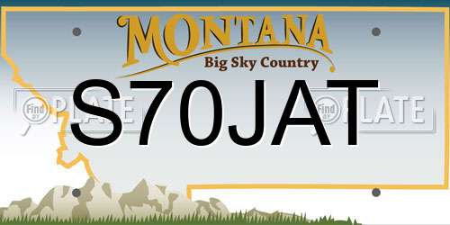 S70JAT Montana License Plate