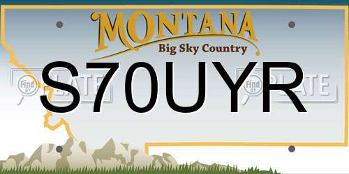 S70UYR Montana License Plate