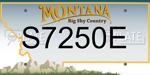 S7250E Montana License Plate