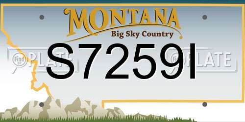 S7259I Montana License Plate