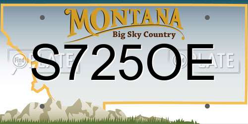 S725OE Montana License Plate