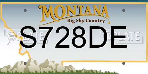 S728DE Montana License Plate