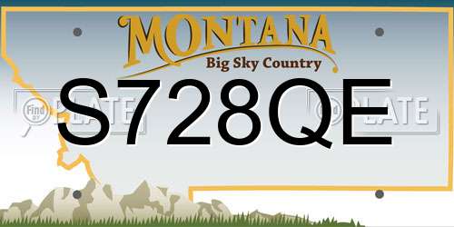 S728QE Montana License Plate