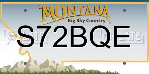 S72BQE Montana License Plate