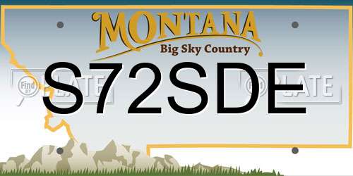 S72SDE Montana License Plate