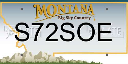S72SOE Montana License Plate