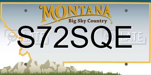 S72SQE Montana License Plate