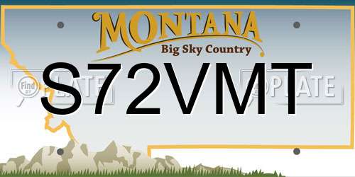 S72VMT Montana License Plate