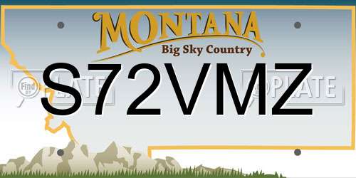 S72VMZ Montana License Plate